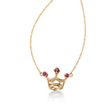 Ruby Crown Necklace, 14K Yellow Gold