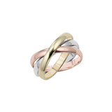 Pre-Owned Classic Tricolor Rolling Ring, 14 Karat Gold