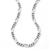 Pre-Owned Flat Figaro Link Necklace, 18 Inches, Sterling Silver