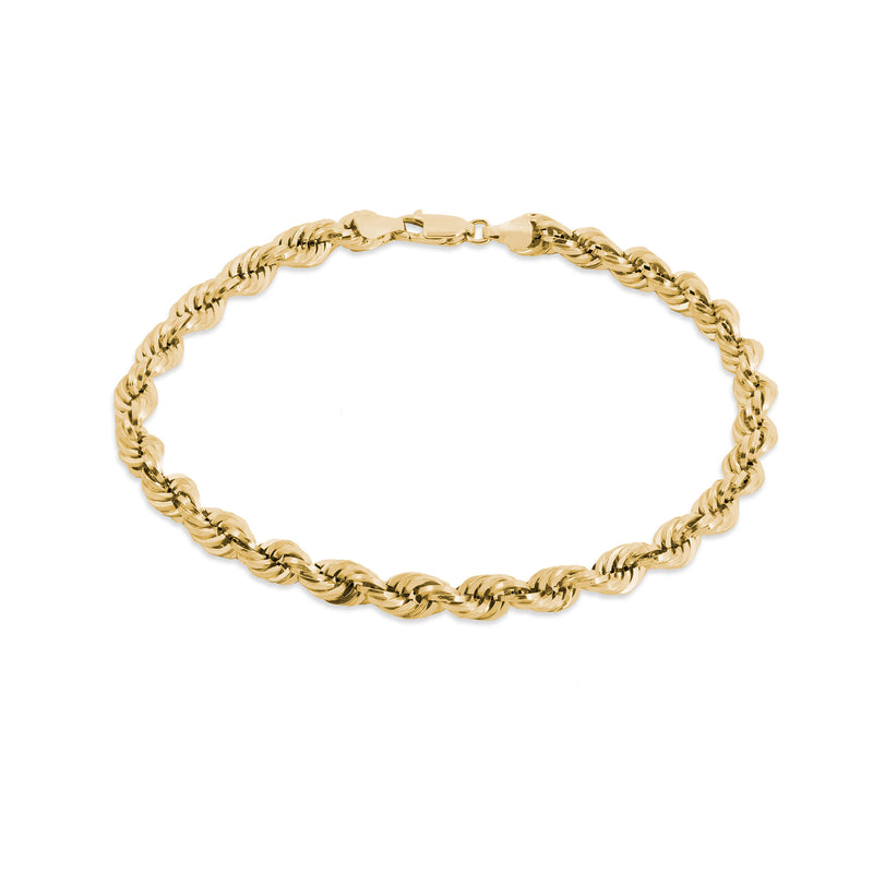 Hollow Rope Flexible Bracelet, 14K Yellow Gold