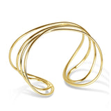 Four Wire Crossing Cuff Bracelet, 14K Yellow Gold