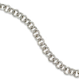 Round Link Flexible Bracelet, 14K White Gold