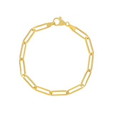 Paperclip Chain Bracelet, 7.5 Inches, 14K Yellow Gold