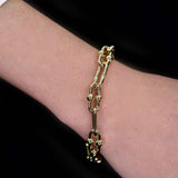 Oval Link Chain Bracelet, 14K Yellow Gold