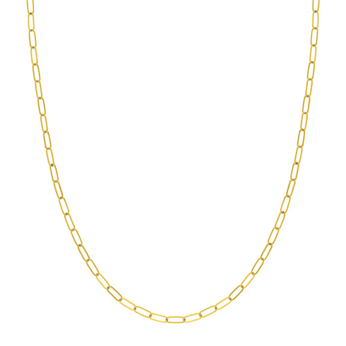 Paperclip Chain, 16 Inches, 14K Yellow Gold