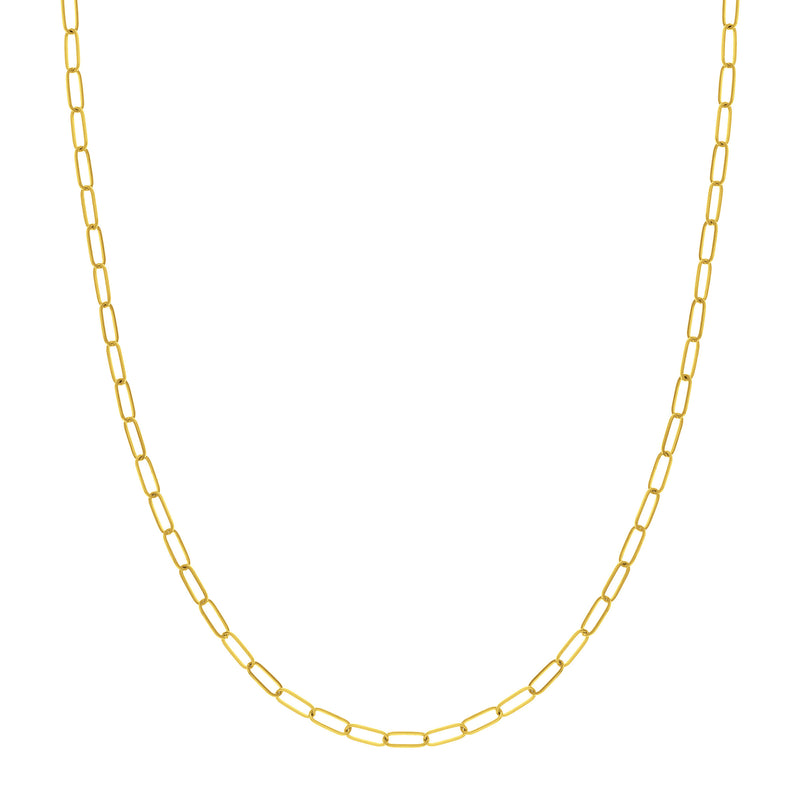 Paperclip Chain, 16 Inches, 14K Yellow Gold