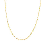 Thin Paperclip Chain, 15 Inches, 14K Yellow Gold