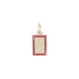 Queen of Hearts Charm, 14K Yellow Gold