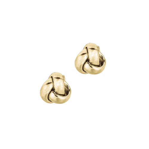 Tiny High Polish Knot Stud Earrings, 14K Yellow Gold
