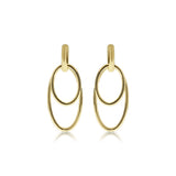 Double Oval Loop Dangle Earrings, 14K Yellow Gold