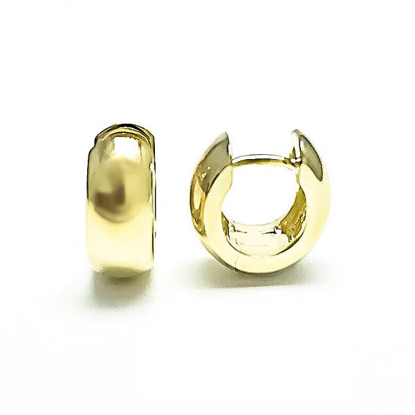 Slightly Oval Huggie Hoop Earrings, 14K Yellow Gold | Gold Jewelry ...