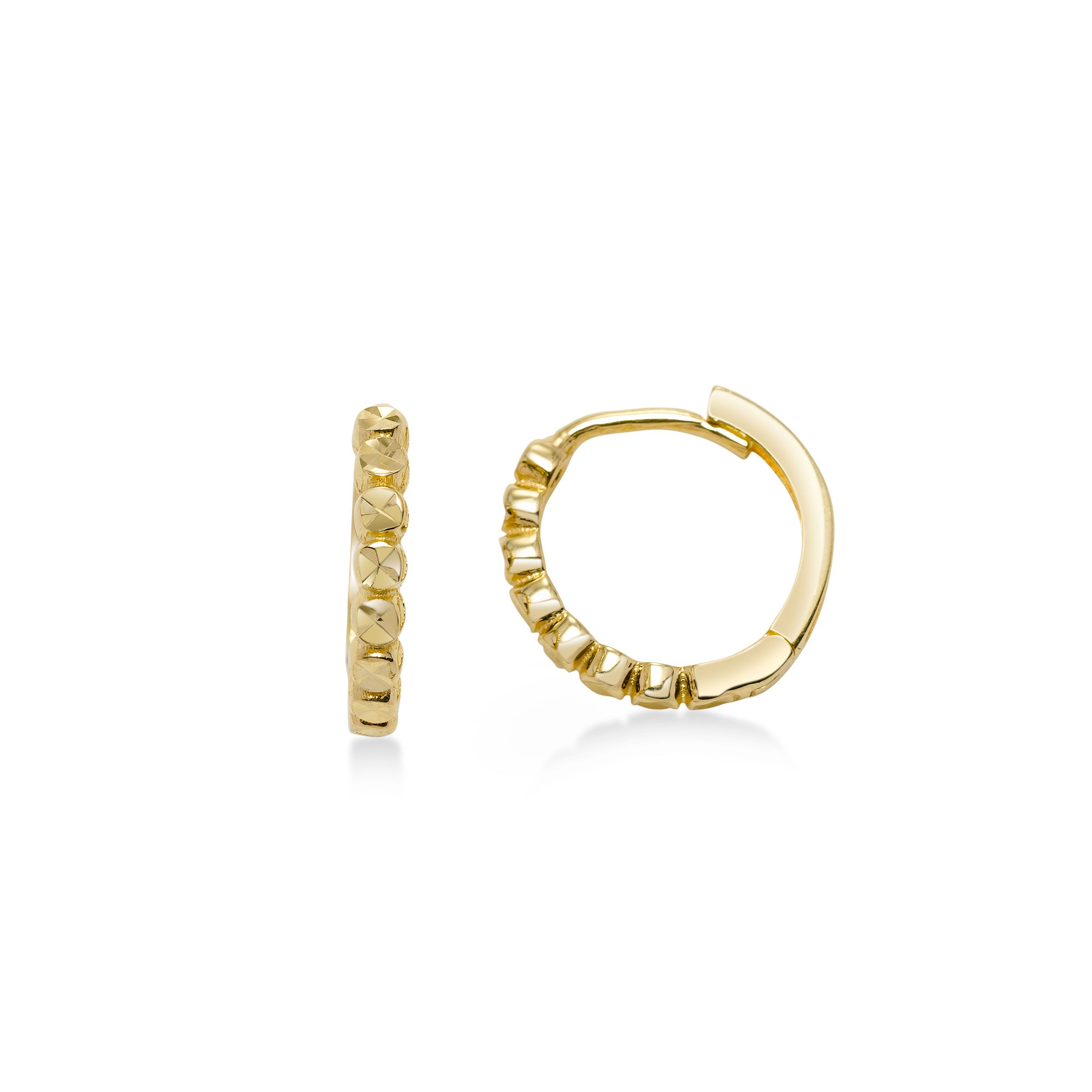 Solid 14k Yellow Gold Huggie Hoop Earrings Minimalist Small Thin Huggi –  Art and Molly