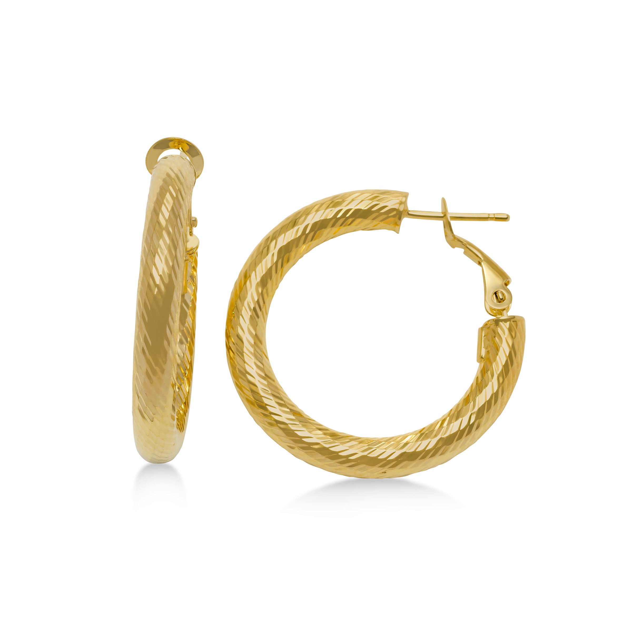 Twist Hoop Earrings 14K Yellow Gold