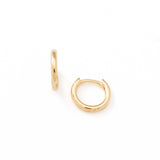 Tiny Shiny Gold Huggie Hoop Earrings, 14K Yellow Gold