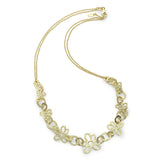 Open Flower Design Necklace, 16 Inches, 14K Yellow Gold
