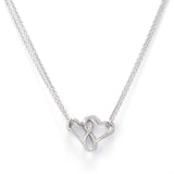 Happy Hearts Double Strand Necklace, 14K White Gold