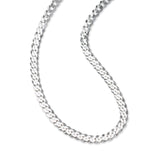 Flat Curb Chain Necklace, 22 Inches, Sterling Silver
