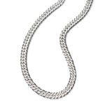 Flat Miami Cuban Chain Necklace, 22 Inches, Sterling Silver