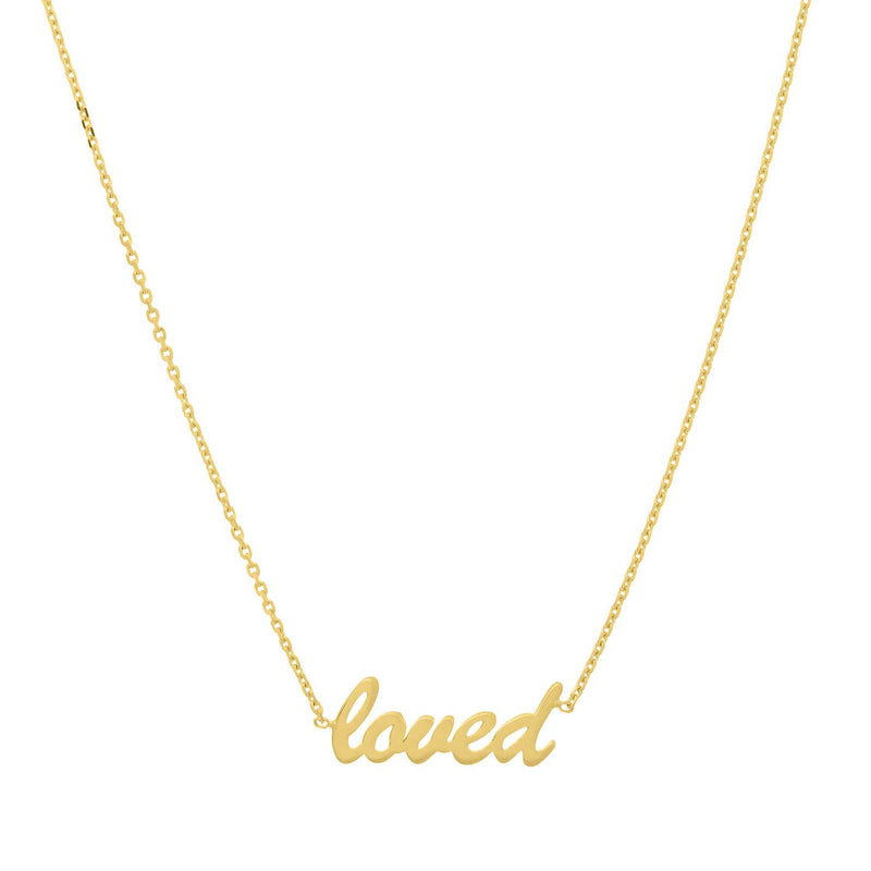 LOVED Necklace, 14K Yellow Gold