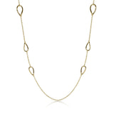 Large Open Link and Chain Necklace, 32 Inches, 14K Yellow Gold