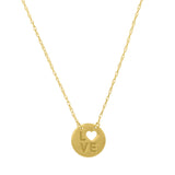 Love Disk Necklace, 14K Yellow Gold