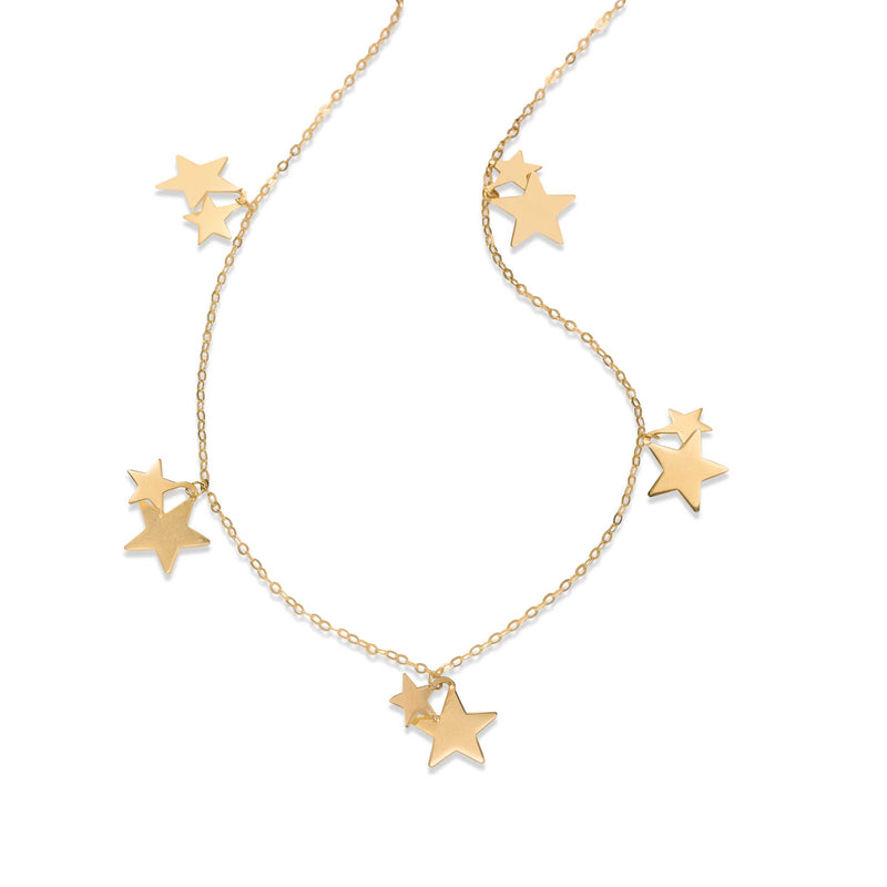 Star Element Dangle Necklace, 14K Yellow Gold