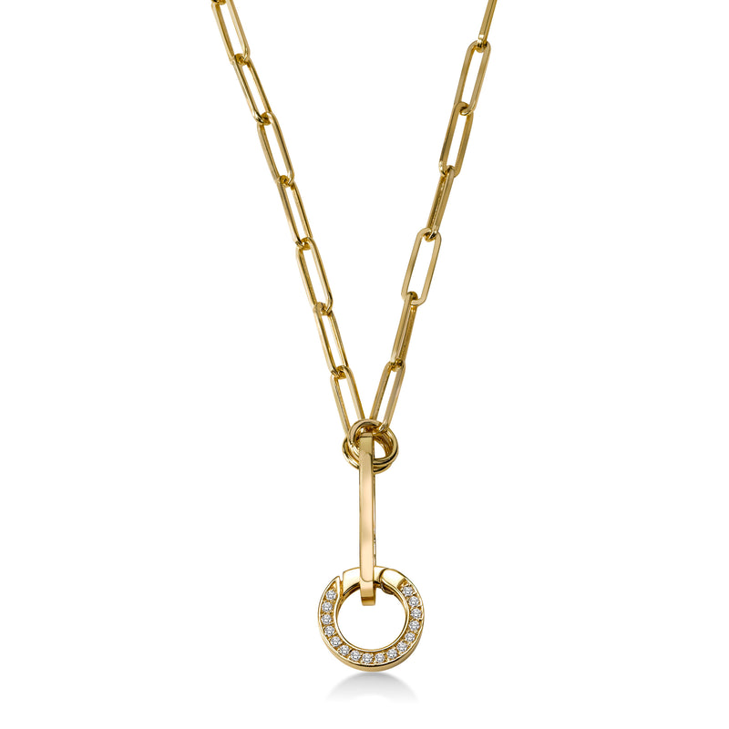 Open Design Paperclip Necklace, 20 Inches, 14K Yellow Gold