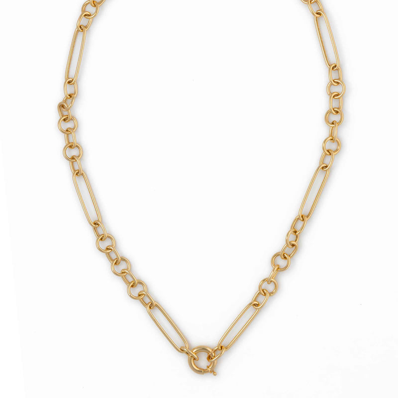 Link Chain 18-Inch Necklace with Spring Ring, 14K Yellow Gold