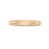 Low Profile Wedding Band, 2 MM, 18K Yellow Gold