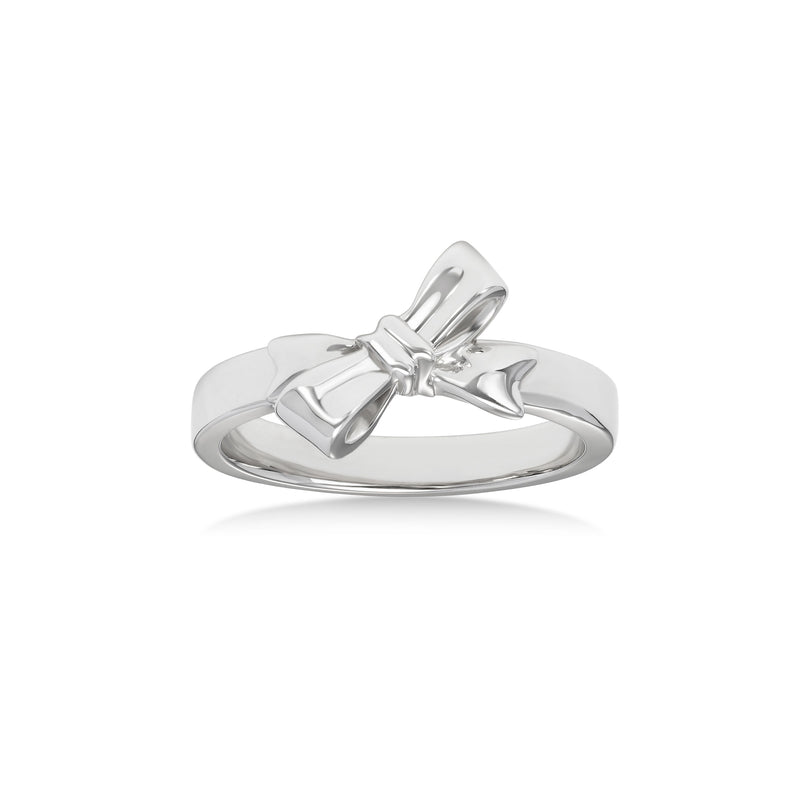 Bow Design Ring, 14K White Gold