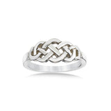 Celtic Knot Design Ring, 14K White Gold