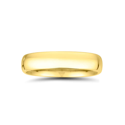 High Domed Wedding Band, 4 MM, 14K Yellow Gold