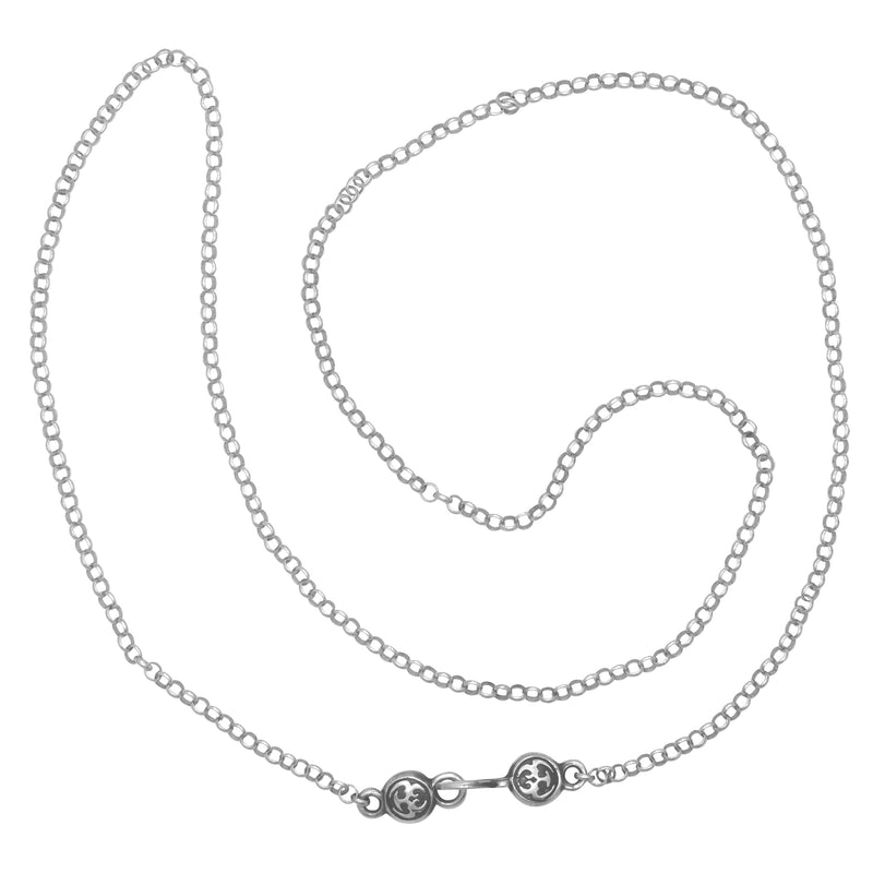 Cable Chain with Hook Closure, 30 Inches, Sterling Silver