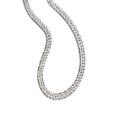 Flat Miami Cuban Chain Necklace, 24 Inches, Sterling Silver