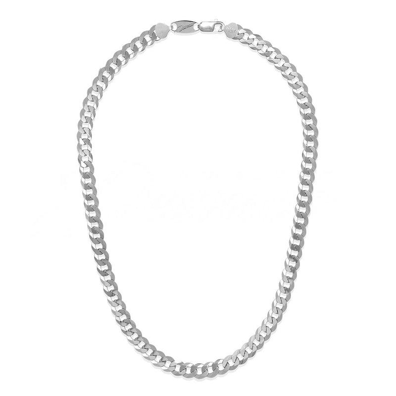 Flat Link Chain, 24 Inches, Sterling Silver With Rhodium Plating