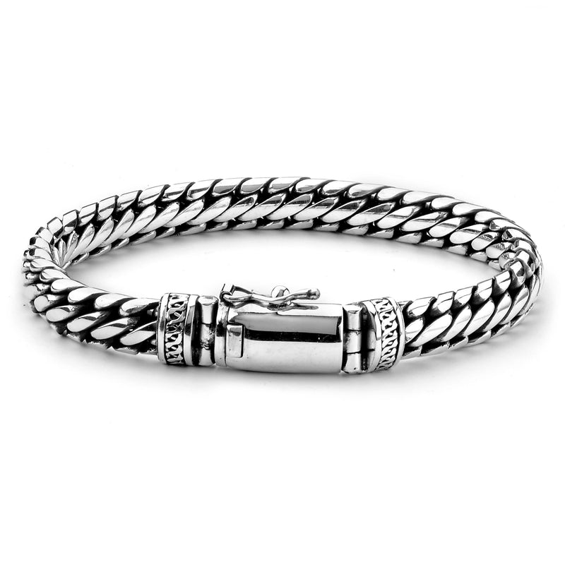 Woven Men's Bracelet, 8 inches, Sterling Silver