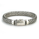 Heavy Woven Men's Bracelet, 8 inches, Sterling Silver