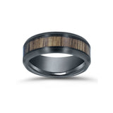 Ceramic and Wood Inlay Ring, Size 10