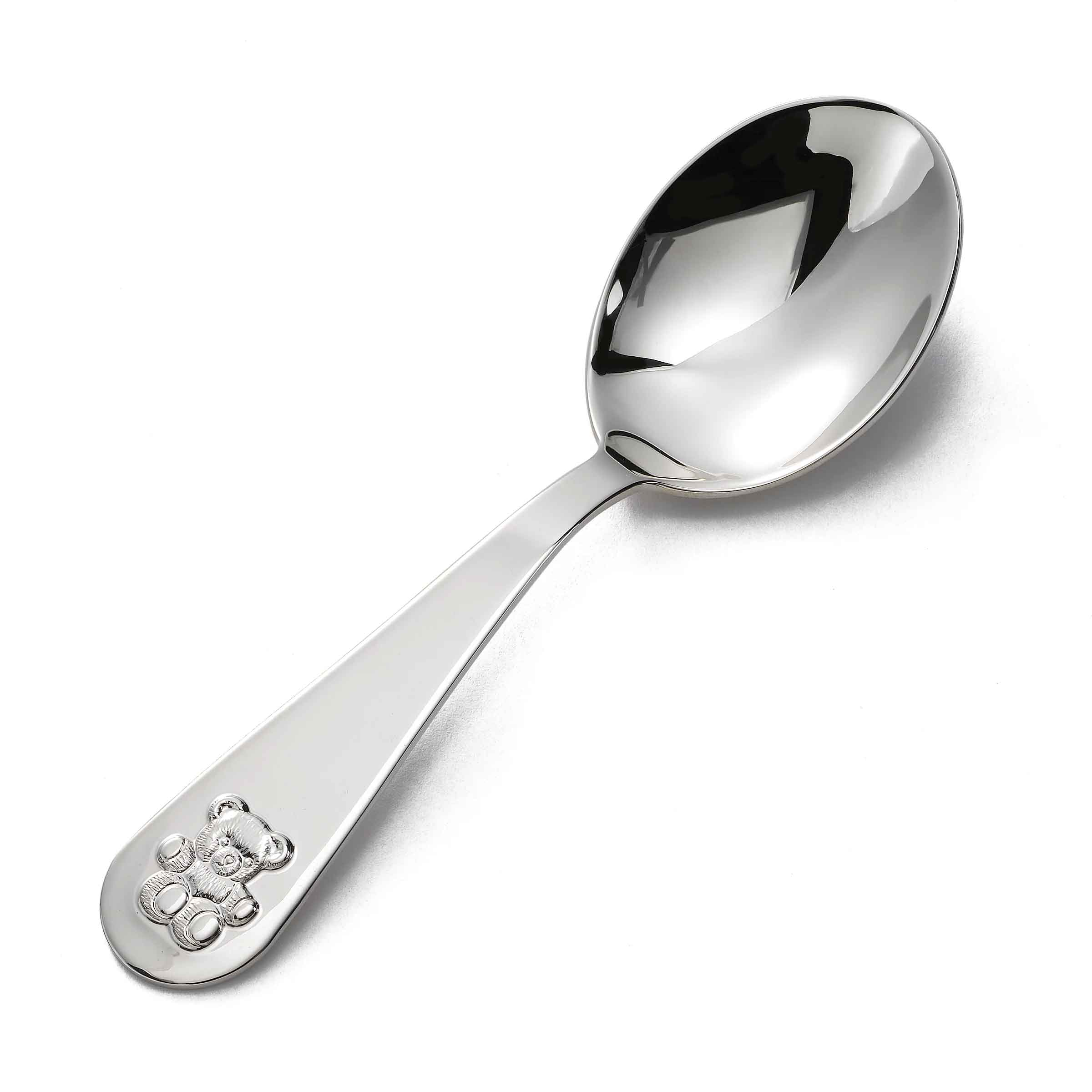 Silver Stailness Steel Baby Spoon, Spoon Shape: Designer, Size: 6 Inch