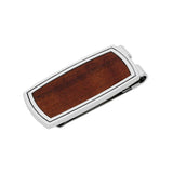 Willow Wood Inlay Money Clip, Stainless Steel