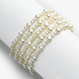 White Freshwater Cultured Pearl Bracelet, Set of 5