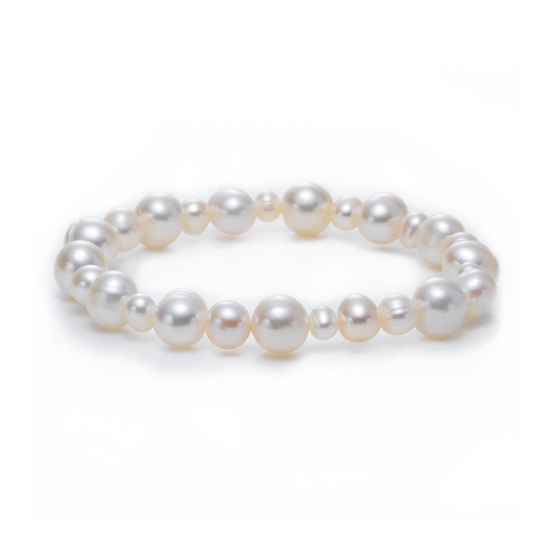 White Freshwater Cultured Pearl Stretch Bracelet