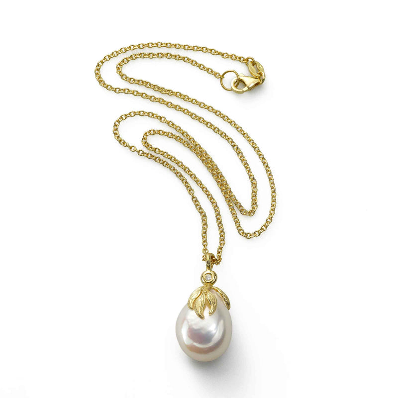 Baroque Cultured Pearl Pendant, 14K Yellow Gold