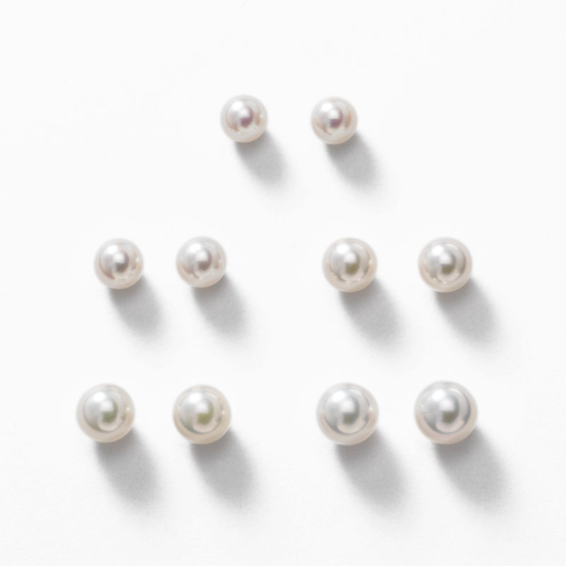 Freshwater Cultured Pearl Stud Earrings, 9.8MM, 14K White Gold