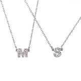 Capital Letter Diamond Initial Necklace, 14K White Gold