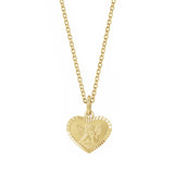 Heart Shape Cherub Angel Charm, 14K Yellow Gold