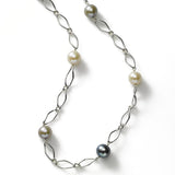 Multi-Color Freshwater Pearls, 9 mm, 36 inches, Sterling Silver