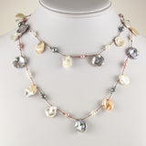 'Keshi' And Round Freshwater Cultured Pearl Necklace, 35 Inches