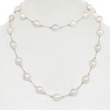 White Baroque Freshwater Cultured Pearl Necklace, 35 Inches, Sterling Silver