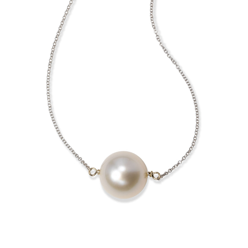 Single South Sea Cultured Pearl Necklace, 14K White Gold